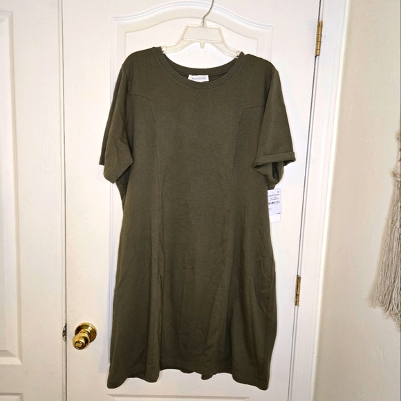 Treasure & Bond Dresses & Skirts - Olive Green oversized T shirt dress